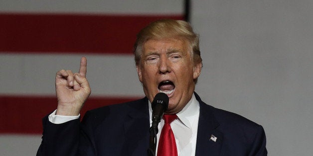 WEST PALM BEACH, FL - OCTOBER 13: Republican presidential candidate Donald Trump speaks during a campaign rally at the South