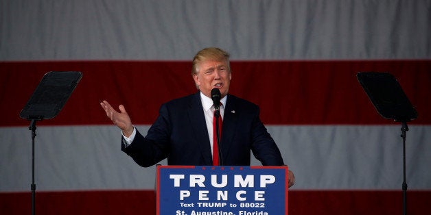 Republican U.S. presidential nominee Donald Trump speaks during a rally in St. Augustine, Florida, U.S. October 24, 2016. REUTERS/Jonathan Ernst