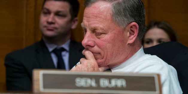 UNITED STATES - APRIL 12: Sen. Richard Burr, R-N.C., attends a Senate Committee on Health, Education, Labor and Pensions hearing in Dirksen Building on the implementation of the Every Student Succeeds Act, featuring testimony by Education Secretary Dr. John King, April 12, 2016. (Photo By Tom Williams/CQ Roll Call)