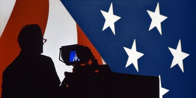 A television cameraman tests his equipment prior to showtime at the Thomas & Mack Center on the campus of the University of Las Vegas, Nevada, where the final debate between US presidential nominees Democrat Hillary Clinton and Republican Donald Trump will be held October 19, 2016. / AFP / PAUL J. RICHARDS (Photo credit should read PAUL J. RICHARDS/AFP/Getty Images)