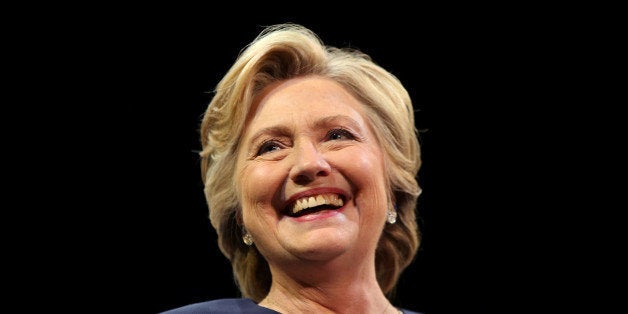U.S. Democratic presidential nominee Hillary Clinton smiles as she greets the crowd at a fundraiser in San Francisco, Califor