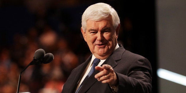 CLEVELAND, OH - JULY 20: Former Speaker of the House Newt Gingrich delivers a speech on the third day of the Republican Natio