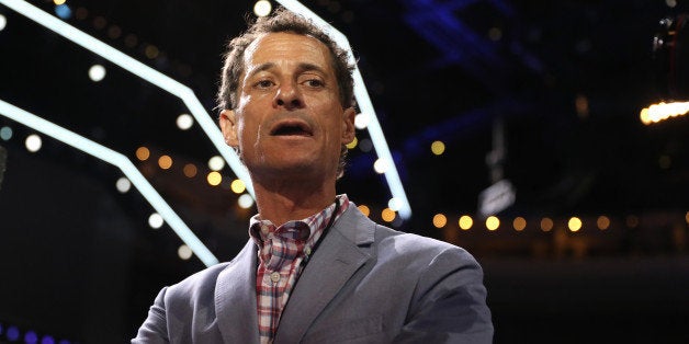 PHILADELPHIA, PA - JULY 26: Former New York congressman Anthony Weiner walks the floor prior to the start of the second day of the Democratic National Convention at the Wells Fargo Center, July 26, 2016 in Philadelphia, Pennsylvania. An estimated 50,000 people are expected in Philadelphia, including hundreds of protesters and members of the media. The four-day Democratic National Convention kicked off July 25. (Photo by Joe Raedle/Getty Images)