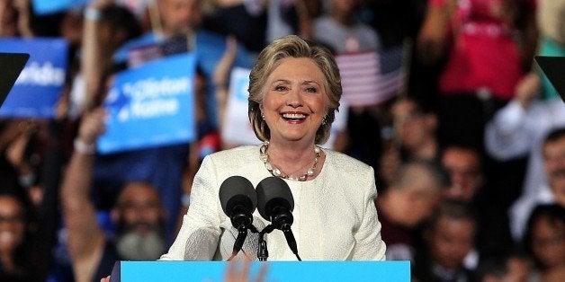 Democratic presidential candidate Hillary Clinton speaks during a campaign rally at Reverend Samuel Delevoe Memorial Park in Fort Lauderdale, Fla., on Tuesday, Nov. 1, 2016. (Patrick Farrell/Miami Herald/TNS via Getty Images)