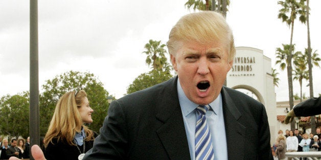 Entrepreneur Donald Trump, host of the NBC television reality series "The Apprentice", says his catch line from the show as he arrives at a casting call for the sixth season of the show at Universal Studios Hollywood in Los Angeles March 10, 2006. REUTERS/Fred Prouser/File Photo FROM THE FILES PACKAGE "THE CANDIDATES" - SEARCH CANDIDATES FILES FOR ALL 90 IMAGES