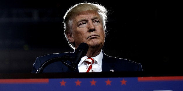 U.S. Republican presidential nominee Donald Trump looks on during a campaign rally in Prescott Valley, Arizona, U.S., October