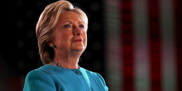 MANCHESTER, NH - NOVEMBER 06: Democratic presidential nominee former Secretary of State Hillary Clinton looks on during a campaign rally at The Armory on November 6, 2016 in Manchester, New Hampshire. With two days to go until election day, Hillary Clinton is campaigning in Florida and Pennsylvania. (Photo by Justin Sullivan/Getty Images)