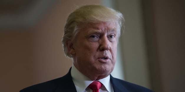 US President-elect Donald Trump speaks to the press following a meeting with Senate Majority Leader Mitch McConnell at the Capitol in Washington, DC, on November 10, 2016 / AFP / NICHOLAS KAMM (Photo credit should read NICHOLAS KAMM/AFP/Getty Images)