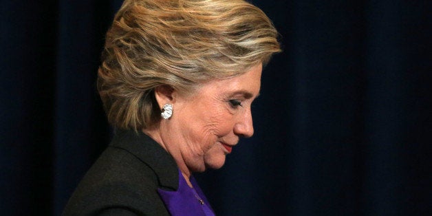 Hillary Clinton attends an event where she addressed her staff and supporters about the results of the U.S. election at a hot