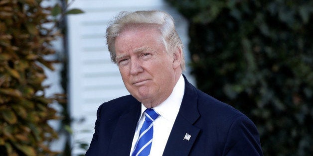 U.S. President-elect Donald Trump arrives at the the main clubhouse at Trump National Golf Club in Bedminster, New Jersey, U