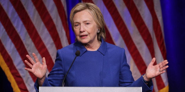 WASHINGTON, DC - NOVEMBER 16: Former Secretary of State and former Democratic Presidential nominee Hillary Clinton delivers remarks while being honored during the Children's Defense Fund's Beat the Odds Celebration at the Newseum November 16, 2016 in Washington, DC. This was the first time Clinton had spoken in public since conceeding the presidential race to Republican Donald Trump. (Photo by Chip Somodevilla/Getty Images)