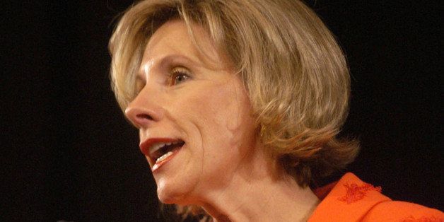 Betsy DeVos, former chairwoman of the Michigan Republican Party speaks at the Republican state convention in Grand Rapids, Mich., Saturday Feb. 5, 2005. (AP Photo/Adam Bird)