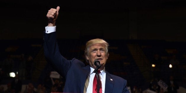 US President-elect Donald Trump speaks at the Crown Coliseum in Fayetteville, North Carolina on December 6, 2016 during his U
