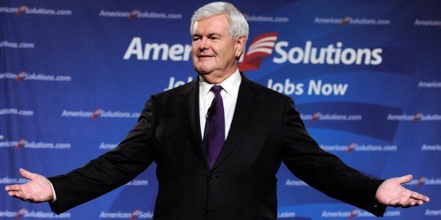 LAS VEGAS - OCTOBER 21: Newt Gingrich speaks during his 'Jobs Here, Jobs Now' tour at the JW Marriott Las Vegas October 21, 2010 in Las Vegas, Nevada. The former Speaker of the U.S. House of Representatives spoke about bringing back jobs to American citizens and the upcoming mid-term elections. (Photo by Ethan Miller/Getty Images)