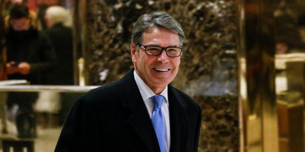 Former Texas Gov. Rick Perry leaves after a meeting with US President-elect Donald Trump at Trump Tower December 12, 2016 in New York. / AFP / KENA BETANCUR (Photo credit should read KENA BETANCUR/AFP/Getty Images)