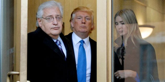 Billionaire real estate developer Donald J. Trump, center, his daughter Ivanka Trump, right, and attorney David Friedman exit U.S. Bankruptcy Court in Camden, New Jersey, U.S., on Thursday, Feb. 25, 2010. Trump said he switched sides in the court battle over three bankrupt Atlantic City casinos that bear his name because he concluded he was losing to noteholders led by Avenue Capital Group's Marc Lasry. A judge will determine whether rival billionaire Carl Icahn or the noteholders and Trump will control the casinos. Photographer: Bradley C. Bower/Bloomberg via Getty Images