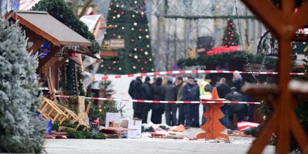 A view of the Christmas market near the Kaiser-Wilhelm-Gedaechtniskirche (Kaiser Wilhelm Memorial Church), the day after a terror attack, in central Berlin, on December 20, 2016.German police said they were treating as 'a probable terrorist attack' the killing of 12 people when the speeding lorry cut a bloody swath through the packed Berlin Christmas market. / AFP / Tobias SCHWARZ (Photo credit should read TOBIAS SCHWARZ/AFP/Getty Images)