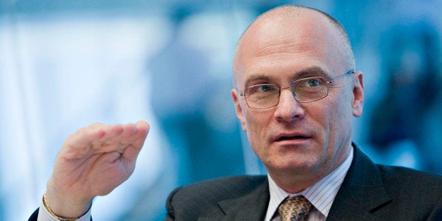 UNITED STATES - MARCH 10: Andrew Puzder, chief executive officer of CKE Restaurants Inc., speaks during an editorial board m