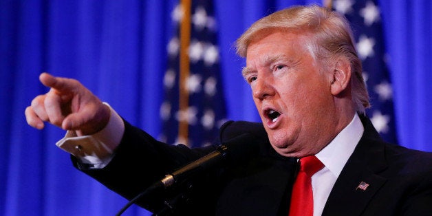 U.S. President-elect Donald Trump speaks during a press conference in Trump Tower, Manhattan, New York, U.S., January 11, 201
