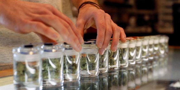 A variety of medicinal marijuana buds in jars are pictured at Los Angeles Patients & Caregivers Group dispensary in West Hollywood, California U.S., October 18, 2016. REUTERS/Mario Anzuoni/File Photo