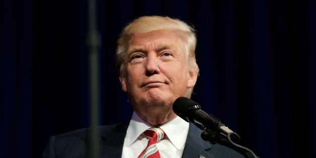 Aston, PA, USA - September 22, 2016: Republican presidential nominee Donald Trump delivers a speech at a rally in Aston, Pennsylvania.