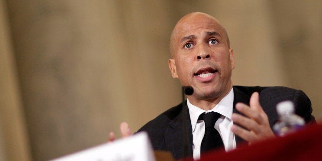 Senator Cory Booker (D-NJ) testifies to the Senate Judiciary Committee during the second day of confirmation hearings on Senator Jeff Sessions' (R-AL) nomination to be U.S. attorney general in Washington, U.S., January 11, 2017. REUTERS/Joshua Roberts