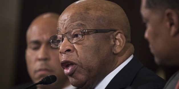 WASHINGTON, USA - January 11: Representative John Lewis testifies against President-elect Trumps nomination of Senator Jeff Sessions to be Attorney General during the Senate Judiciary Committee confirmation hearing at the U.S. Capitol in Washington, USA on January 11, 2017. (Photo by Samuel Corum/Anadolu Agency/Getty Images)