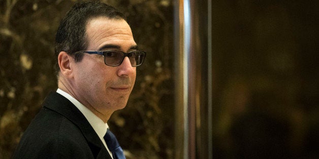 NEW YORK, NY - DECEMBER 6: Steve Mnuchin, President-elect Donald Trump's nominee for treasury secretary, arrives at Trump Tower, December 6, 2016 in New York City. Trump and his transition team are in the process of filling cabinet and other high level positions for the new administration. (Photo by Drew Angerer/Getty Images)