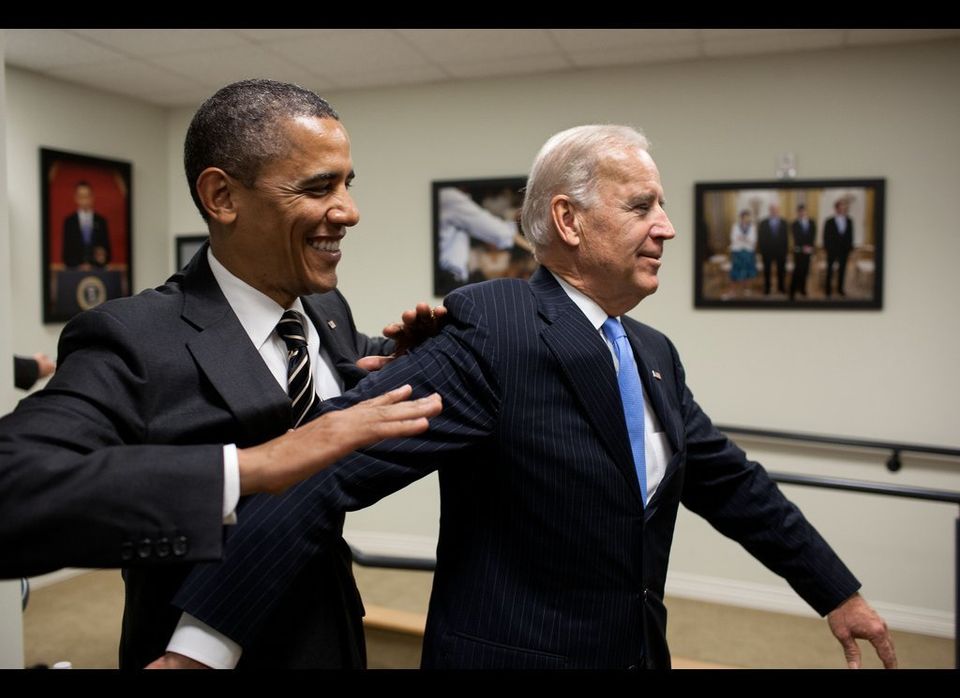 Obama Jokes With Biden