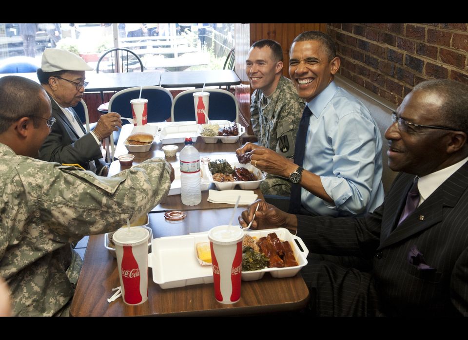 Obama Goes To Lunch At Kenny's BBQ