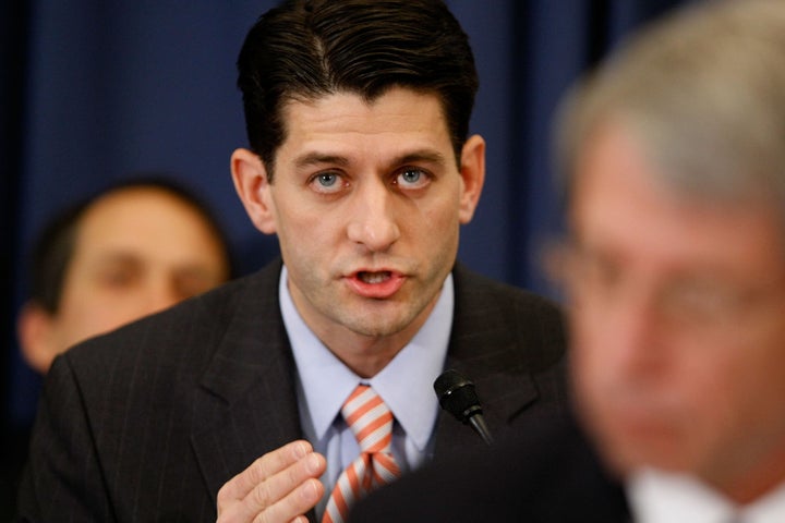 WASHINGTON - MARCH 03: House Budget Committee ranking member Rep. Paul Ryan (R-WI) makes an opening statements before hearin