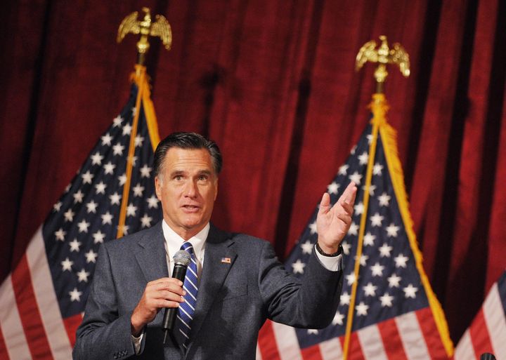 Republican presidential candidate Mitt Romney speaks at a fundraiser at the Grand Del Mar Court resort September 22, 2012 in San Diego, California. AFP PHOTO/Mandel NGAN (Photo credit should read MANDEL NGAN/AFP/GettyImages)