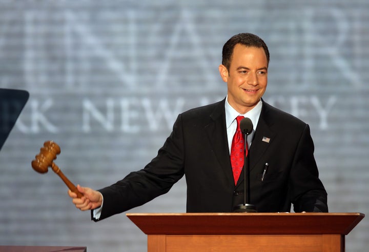 TAMPA, FL - AUGUST 28: RNC Chairman Reince Priebus calls the convention to order during the second day of the Republican National Convention at the Tampa Bay Times Forum on August 28, 2012 in Tampa, Florida. Today is the first full session of the RNC after the start was delayed due to Tropical Storm Isaac. (Photo by Mark Wilson/Getty Images)