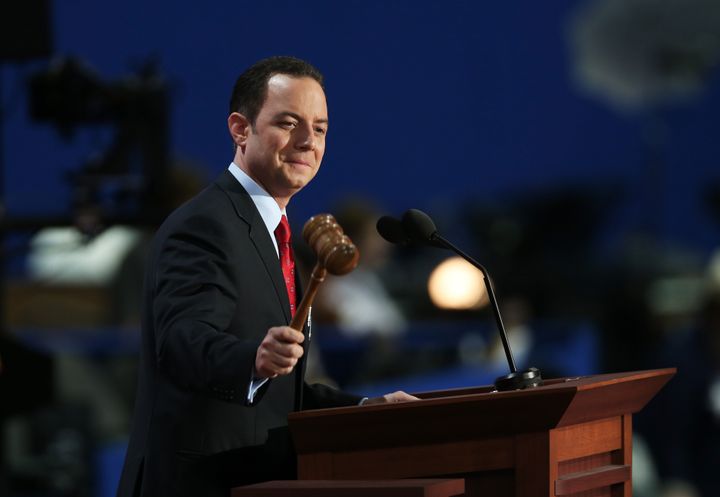 TAMPA, FL - AUGUST 28: RNC Chairman Reince Priebus calls the convention to order during the second day of the Republican National Convention at the Tampa Bay Times Forum on August 28, 2012 in Tampa, Florida. Today is the first full session of the RNC after the start was delayed due to Tropical Storm Isaac. (Photo by Win McNamee/Getty Images)