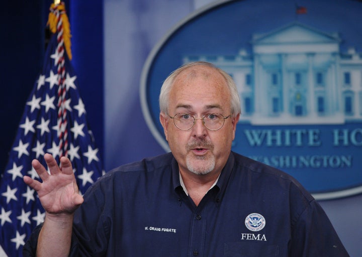 Federal Emergency Management Agency(FEMA) Director Craig Fugate speaks during a briefing August 29, 2011 at the Brady Briefin