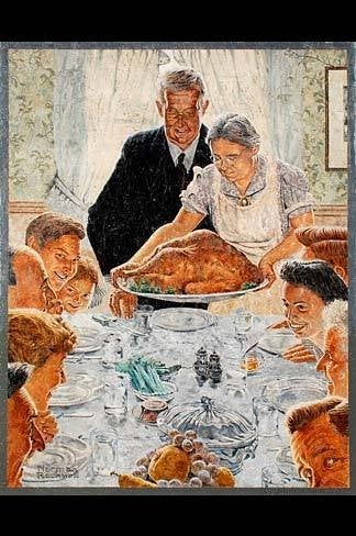 replica in Silverton of one of Norman Rockwell's "Four Freedoms" paintings. This one depicts freedom from want. | Date 2010-03 | Source ...