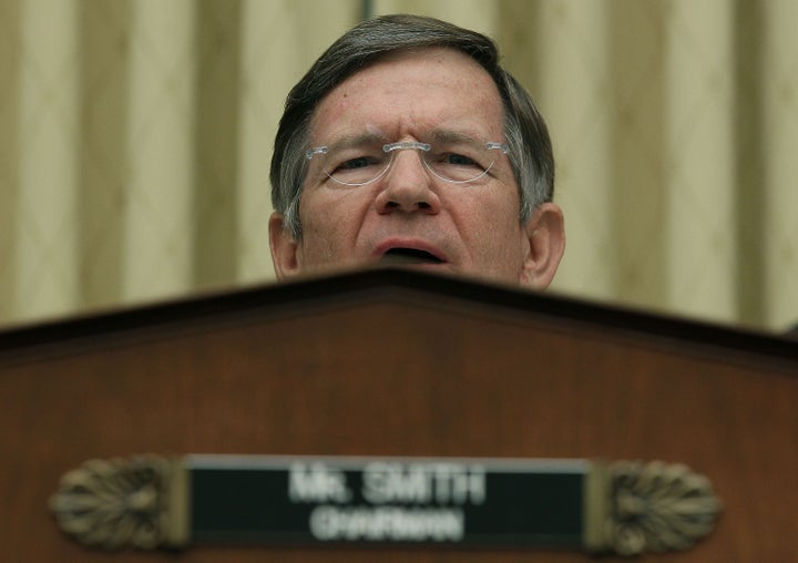 WASHINGTON, DC - JUNE 07: Chairman Lamar Smith (R-TX), questions Attorney General Eric Holder, during a hearing at a House Judiciary Committee hearing on Capitol Hill, June 7, 2012 in Washington, DC. Oversight members will be hearing testimony on the initiatives of the U.S. Department of Justice. (Photo by Mark Wilson/Getty Images)