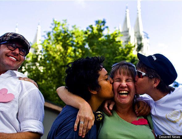 Kiss In Held To Protest Detention Of Gay Men Outside Mormon Church 