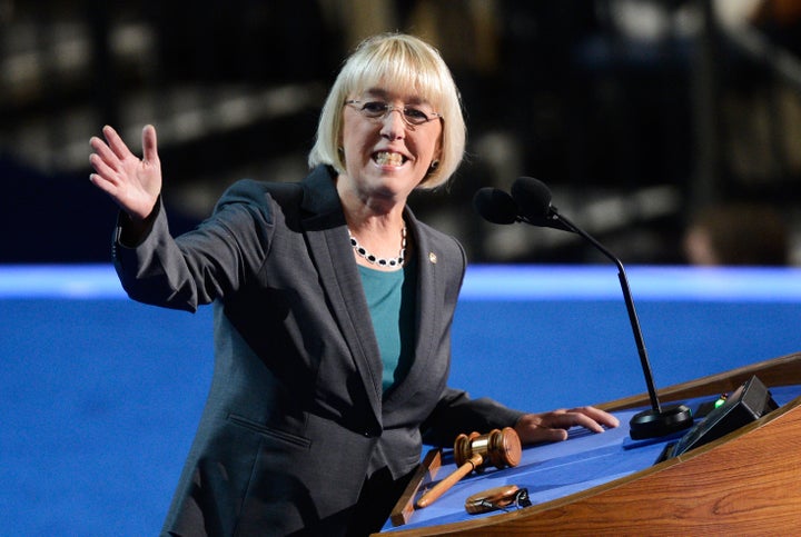 CHARLOTTE, NC - SEPTEMBER 05: Chair of the Democratic Senatorial Campaign Committee, U.S. Sen. Patty Murray (D-WA) speaks during day two of the Democratic National Convention at Time Warner Cable Arena on September 5, 2012 in Charlotte, North Carolina. The DNC that will run through September 7, will nominate U.S. President Barack Obama as the Democratic presidential candidate. (Photo by Kevork Djansezian/Getty Images)