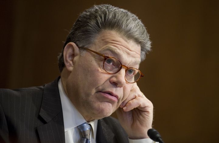 US Democrat Senator Al Franken of Minnesota questions witnesses testifying before the US Senate Energy and Natural Resources Committee on the recent events at the Tokyo Electric Power Company's Fukushima Daiichi reactor complex because of the earthquake and tsunami that occurred on March 11, 2011 in Japan, during a committee hearing on Capitol Hill in Washington, DC, March 29, 2011. AFP PHOTO / Saul LOEB (Photo credit should read SAUL LOEB/AFP/Getty Images)