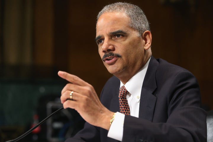 WASHINGTON, DC - MARCH 06: U.S. Attorney General Eric Holder testifies before the Senate Judiciary Committee on Capitol Hill March 6, 2013 in Washington, DC. Holder was asked about a variety of topics, including the federal budget sequester, the Fast and Furious program, the use of drone strikes on domestic targets and voter rights. (Photo by Chip Somodevilla/Getty Images)