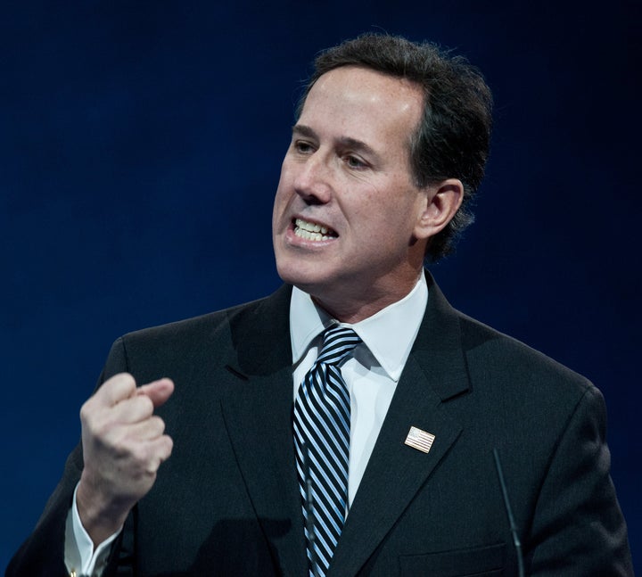 Former US Republican Senator from Pennsylvania Rick Santorum speaks at the Conservative Political Action Conference (CPAC) in National Harbor, Maryland, on March 15, 2013. AFP PHOTO/Nicholas KAMM (Photo credit should read NICHOLAS KAMM/AFP/Getty Images)