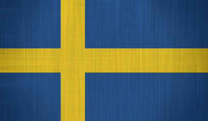 sweden flag with a fabric...