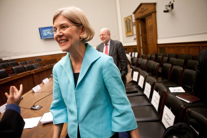 WASHINGTON - JULY 22: Elizabeth Warren, chairman of the TARP Congressional Oversight Panel, during a break a hearing on Capitol Hill, on July 22, 2009 in Washington, DC. The hearing was held to oversee TARP. (Photo by Brendan Hoffman/Getty Images)