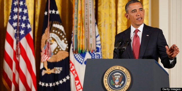 President Barack Obama speaks at a White House ceremony in Washington, D.C., on Thursday, April 11, 2013, before presenting the Medal of Honor to Ray Kapaun, nephew of Father Emil Kapaun, an Army Chaplain who died in a North Korean prisoner of war camp in 1951. Emil Kapaun, from Pilsen, Kansas was awarded the medal posthumously during a White House ceremony on Thursday for bravery on the battlefield and for his action as a prisoner of war. (Travis Heying/Wichita Eagle/MCT via Getty Images)