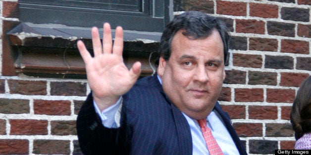 NEW YORK, NY - FEBRUARY 04: New Jersey Governor Chris Christie leaves 'The Late Show with David Letterman' at Ed Sullivan The