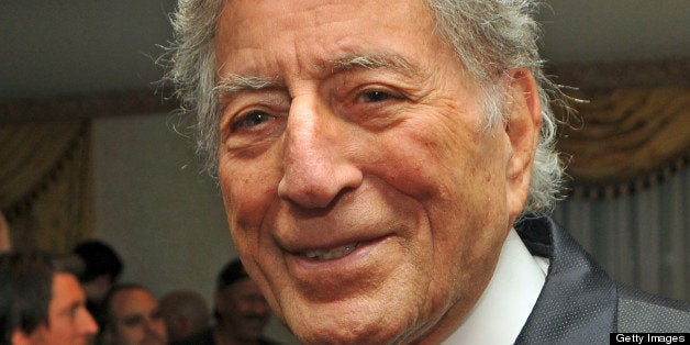 Close-up of American singer Tony Bennett (born Anthony Dominick Benedetto) attends the Amy Winehouse Foundation awards dinner