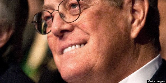 Billionaire David Koch, chairman of the board of the conservative Americans for Prosperity (AFP) advocacy group, attends a 'Cut Spending Now' rally at AFP's 'Defending the American Dream Summit' in Washington on November 5, 2011. AFP PHOTO/Nicholas KAMM (Photo credit should read NICHOLAS KAMM/AFP/Getty Images)