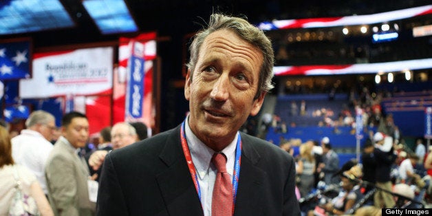 TAMPA, FL - AUGUST 28: South Carolina Gov. Mark Sanford attends the Republican National Convention at the Tampa Bay Times Forum on August 28, 2012 in Tampa, Florida. Today is the first full session of the RNC after the start was delayed due to Tropical Storm Isaac. (Photo by Chip Somodevilla/Getty Images)