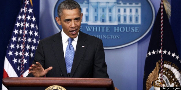 WASHINGTON, DC - APRIL 30: U.S. President Barack Obama speaks during a press conference in the Briefing Room of the White House on April 30, 2013 in Washington, DC. President Obama answered questions on various issues including the current situations in Syria. (Photo by Alex Wong/Getty Images)